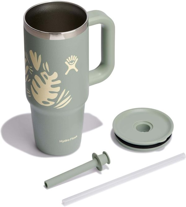 Hydro Flask 24 Oz Travel Tumbler with Handle, Lid and Straw - Insulated Stainless Steel in 24 Oz Surf Blue - Image 207