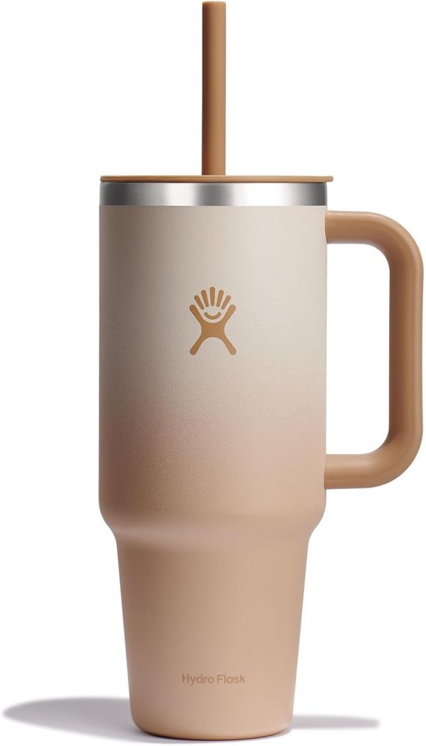 Hydro Flask 24 Oz Travel Tumbler with Handle, Lid and Straw - Insulated Stainless Steel in 24 Oz Surf Blue - Image 212
