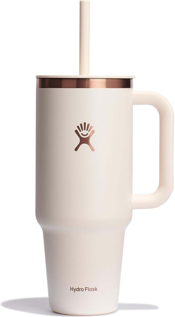 Hydro Flask 24 Oz Travel Tumbler with Handle, Lid and Straw - Insulated Stainless Steel in 24 Oz Surf Blue - Image 222