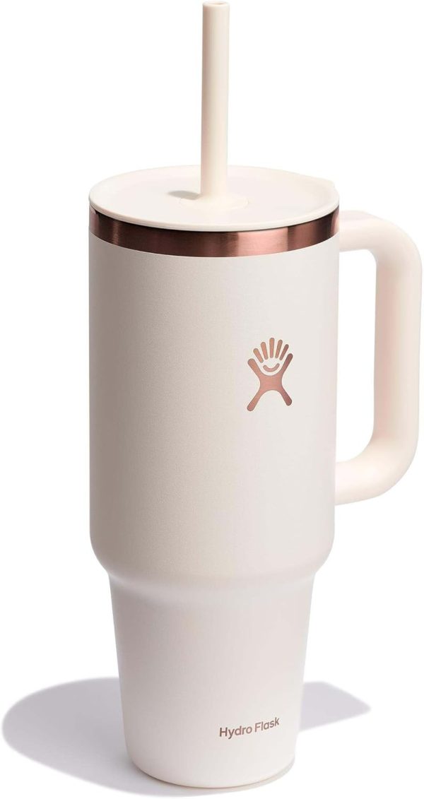 Hydro Flask 24 Oz Travel Tumbler with Handle, Lid and Straw - Insulated Stainless Steel in 24 Oz Surf Blue - Image 223