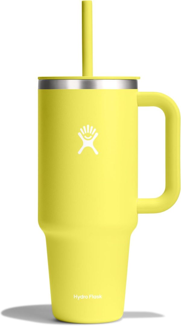 Hydro Flask 24 Oz Travel Tumbler with Handle, Lid and Straw - Insulated Stainless Steel in 24 Oz Surf Blue - Image 224