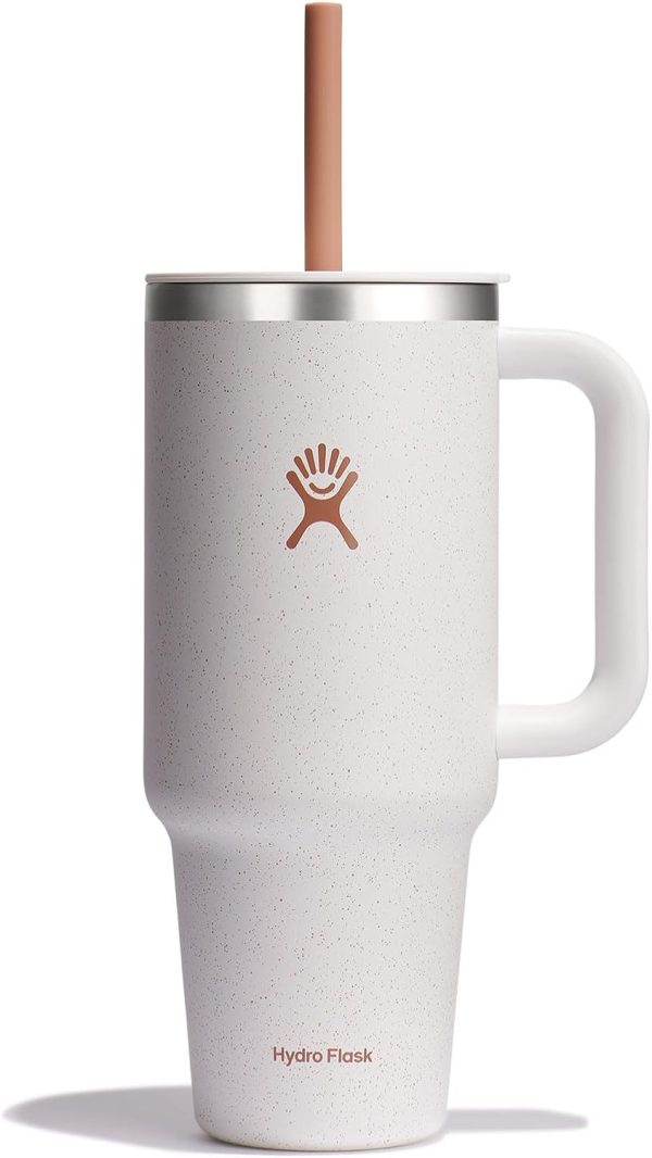 Hydro Flask 24 Oz Travel Tumbler with Handle, Lid and Straw - Insulated Stainless Steel in 24 Oz Surf Blue - Image 228