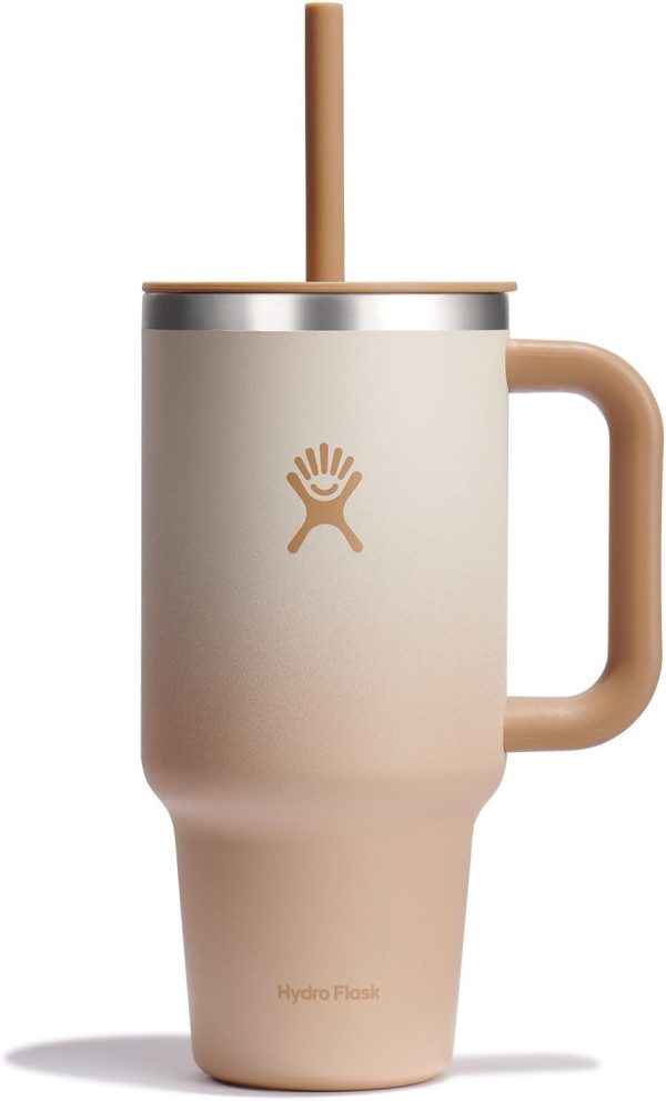 Hydro Flask 24 Oz Travel Tumbler with Handle, Lid and Straw - Insulated Stainless Steel in 24 Oz Surf Blue - Image 230