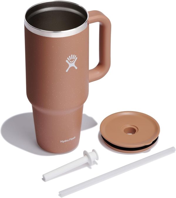 Hydro Flask 24 Oz Travel Tumbler with Handle, Lid and Straw - Insulated Stainless Steel in 24 Oz Surf Blue - Image 232