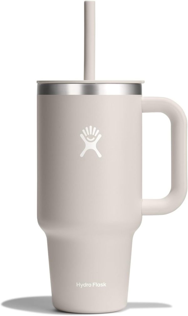 Hydro Flask 24 Oz Travel Tumbler with Handle, Lid and Straw - Insulated Stainless Steel in 24 Oz Surf Blue - Image 233