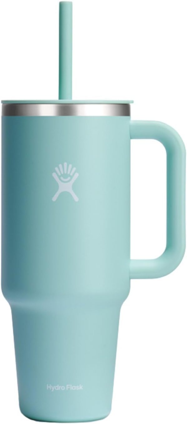 Hydro Flask 24 Oz Travel Tumbler with Handle, Lid and Straw - Insulated Stainless Steel in 24 Oz Surf Blue - Image 236