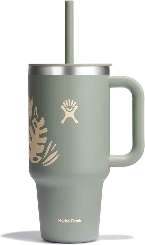 Hydro Flask 24 Oz Travel Tumbler with Handle, Lid and Straw - Insulated Stainless Steel in 24 Oz Surf Blue - Image 239