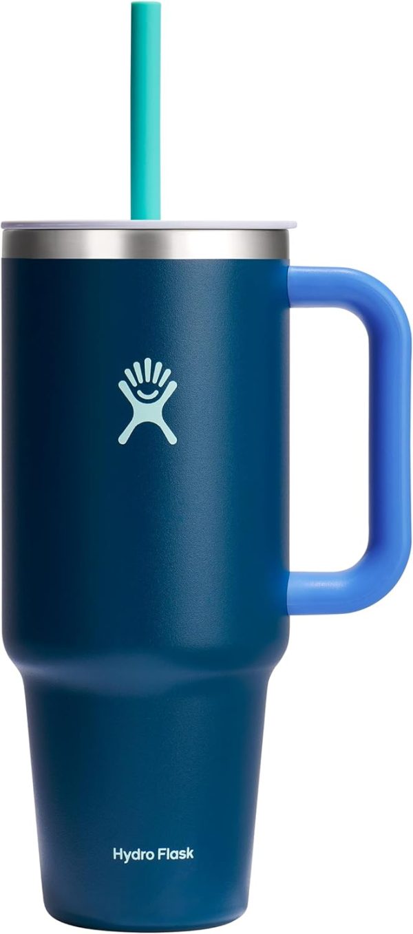 Hydro Flask 24 Oz Travel Tumbler with Handle, Lid and Straw - Insulated Stainless Steel in 24 Oz Surf Blue - Image 241