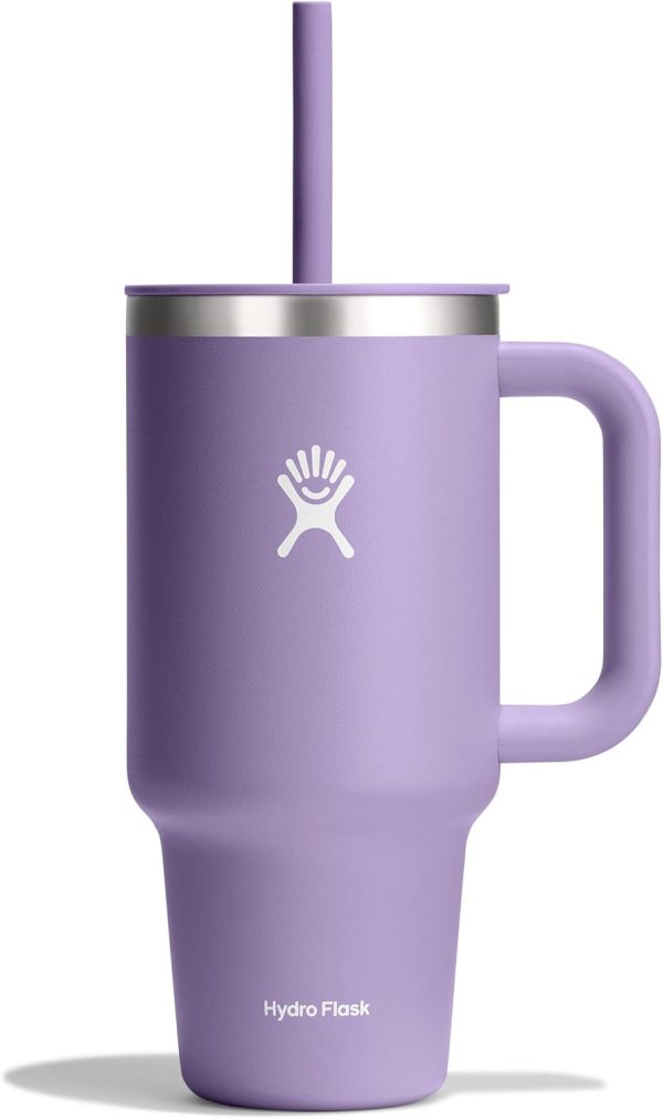 Hydro Flask 24 Oz Travel Tumbler with Handle, Lid and Straw - Insulated Stainless Steel in 24 Oz Surf Blue - Image 244