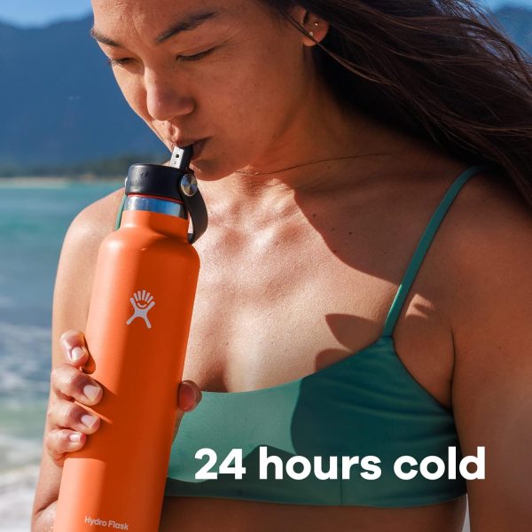 Hydro Flask 24 Oz Stainless Steel Standard Mouth Water Bottle with Flex Straw Cap and Double-Wall Vacuum Insulation - Image 13