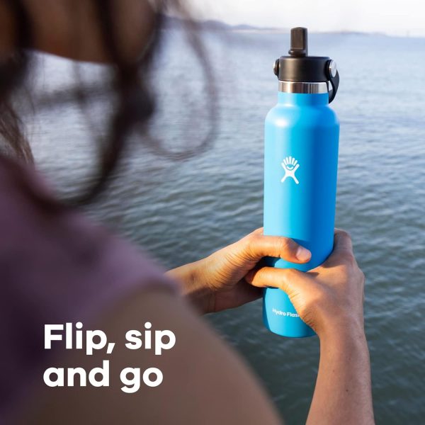 Hydro Flask 24 Oz Stainless Steel Standard Mouth Water Bottle with Flex Straw Cap and Double-Wall Vacuum Insulation - Image 15