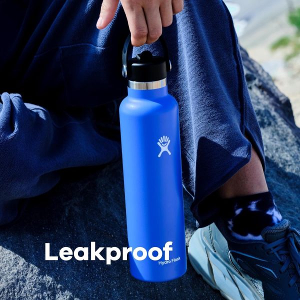 Hydro Flask 24 Oz Stainless Steel Standard Mouth Water Bottle with Flex Straw Cap and Double-Wall Vacuum Insulation - Image 19