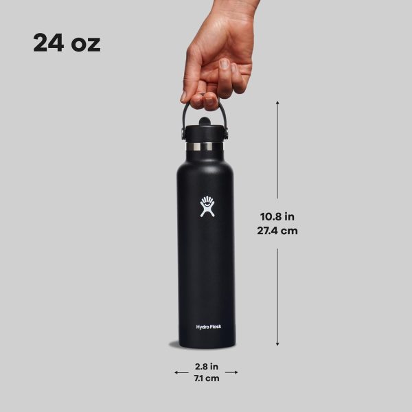 Hydro Flask 24 Oz Stainless Steel Standard Mouth Water Bottle with Flex Straw Cap and Double-Wall Vacuum Insulation - Image 38