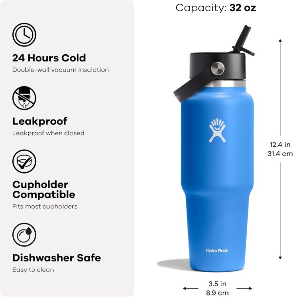 Hydro Flask 24 OZ Wide Flex Straw Travel Bottle SURF - Image 29