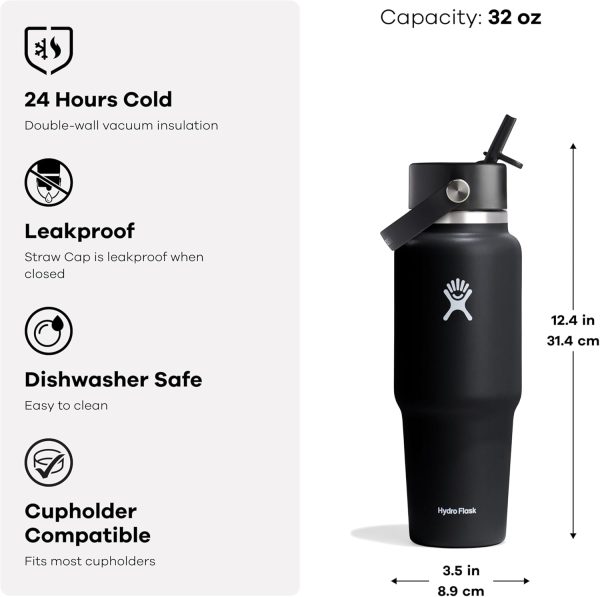 Hydro Flask 24 OZ Wide Flex Straw Travel Bottle SURF - Image 90